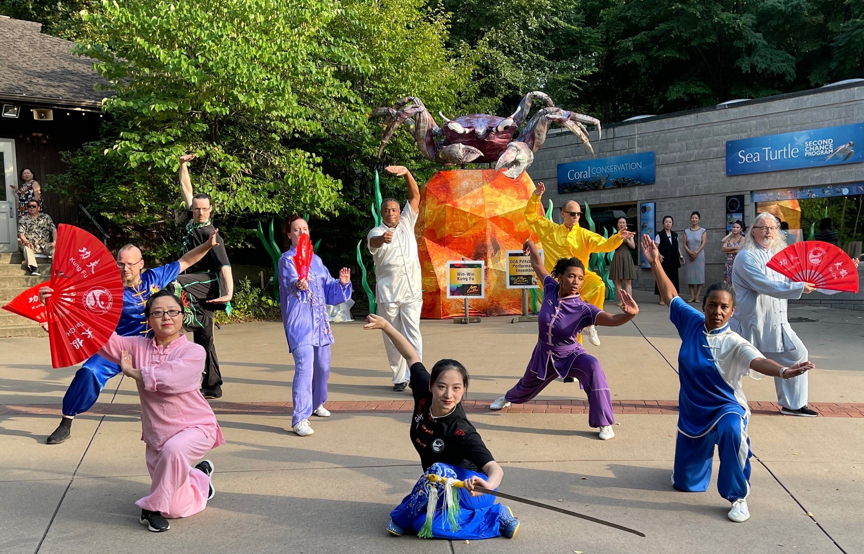 Wang performing at the Pittsburgh Zoo for the Asian Lantern Festival.
