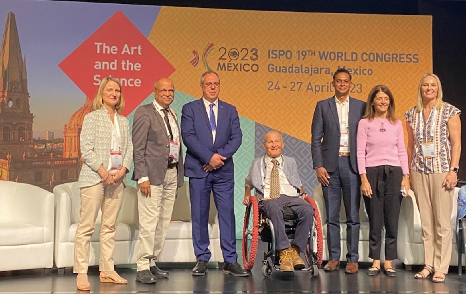 Pictured left to right: Kylie Shae (WHO), Chapal Khasnabis (WHO), Claude Tardif (ISPO), David Constantine (ISPO), Alex Kamadu (ISWP), Silvana Contepomi (AATA) and Mariette Deist (ISPO)