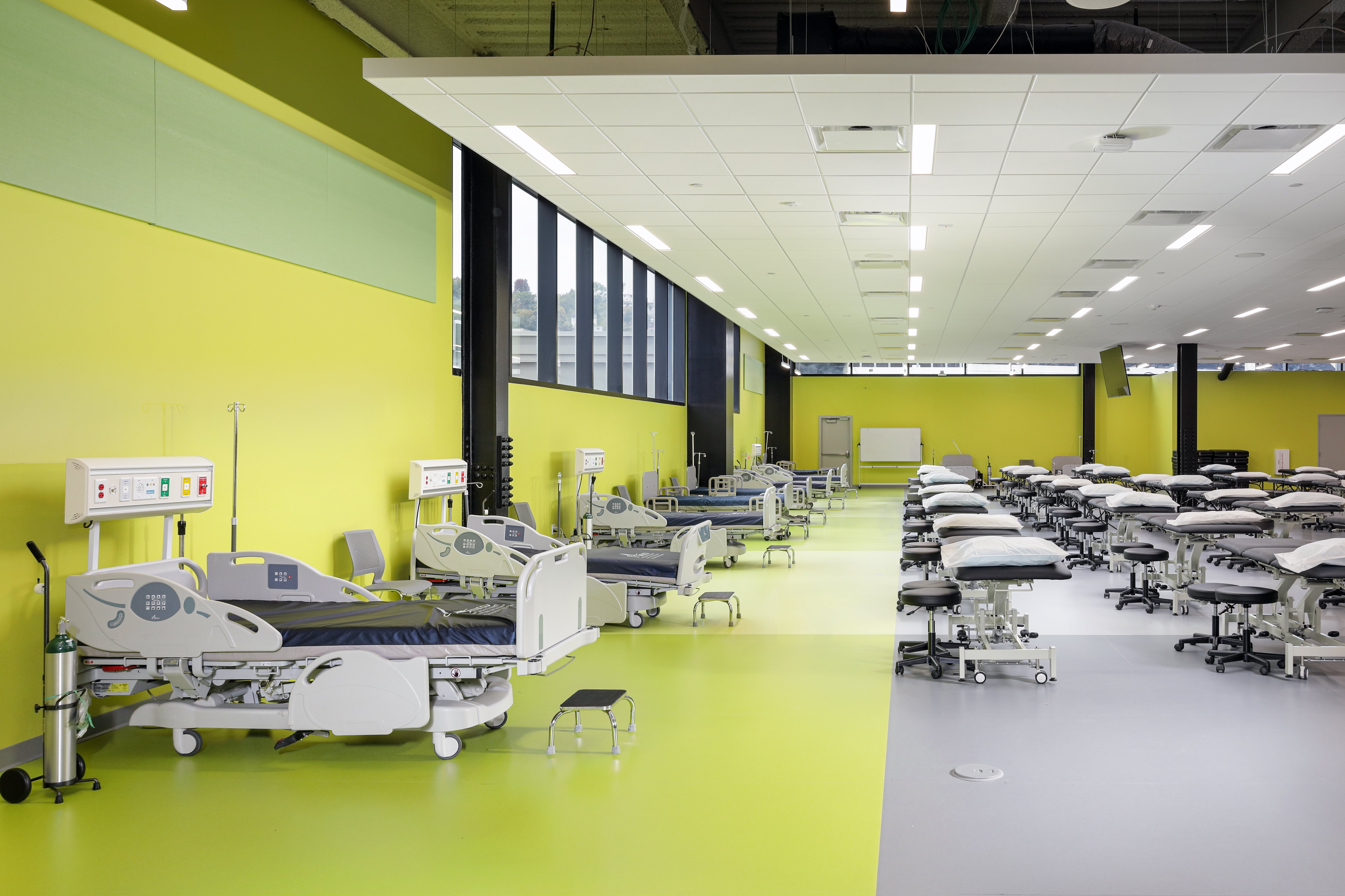 Lab space with examination and hospital beds