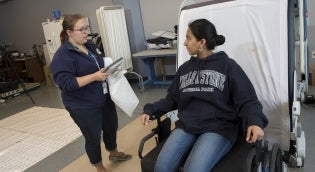 Students testing Patient Transfer technology 