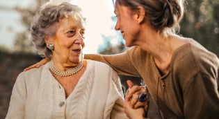 Caregiver with older adult