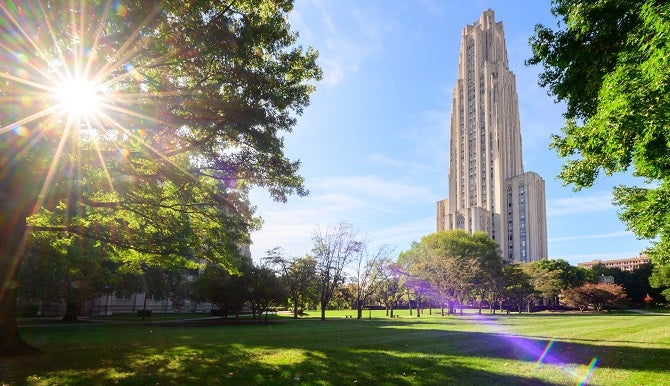 Cathedral of Learning with Sun