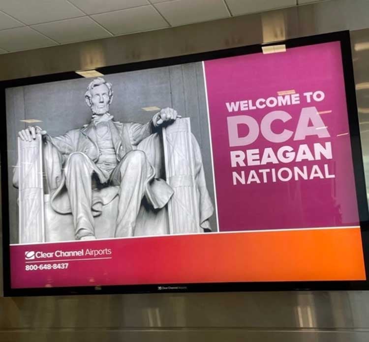 The DC airport welcoming me to my new (temporary) home
