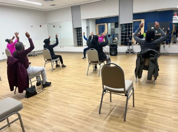 Dance and Be Fit Program participants at the Wellness Pavilion in Homewood