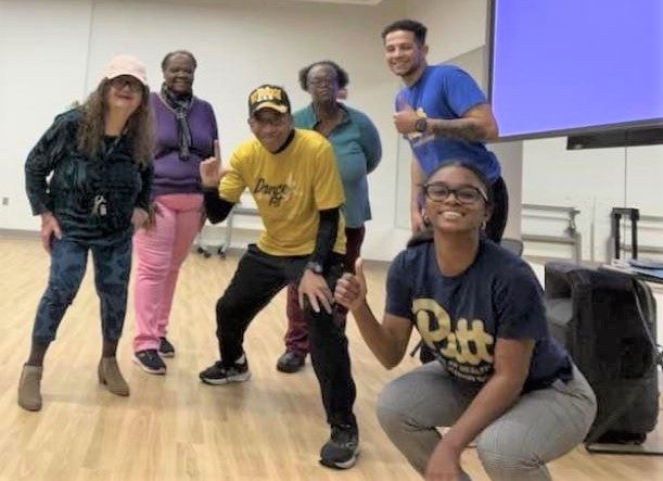 Ford (center) and Tolliver (front, right) with Dance and Be Fit Program participants at the Wellness Pavilion in Homewood.