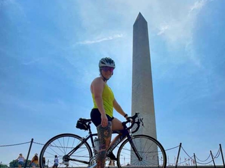 Me and my trusty bike at the Washington Monument