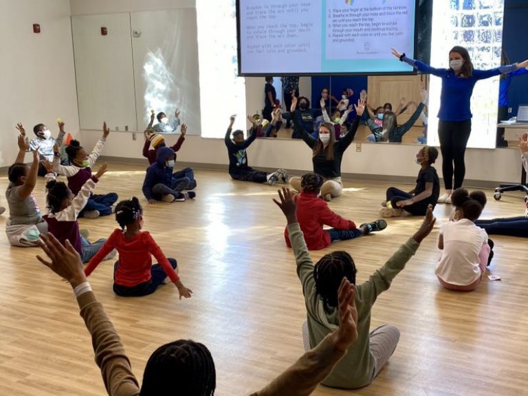 Student-led PittEnrich Program Yoga at the CEC.