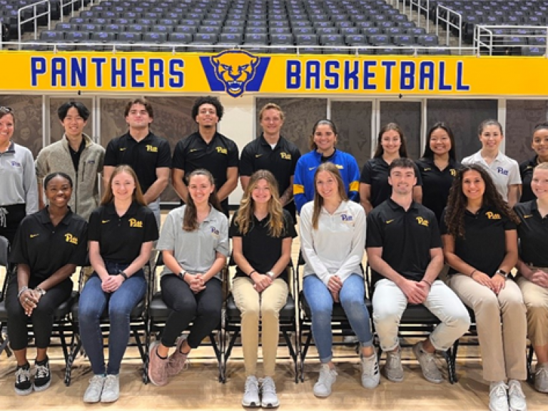Julia Massimini (pictured front row, center) and her athletic training class