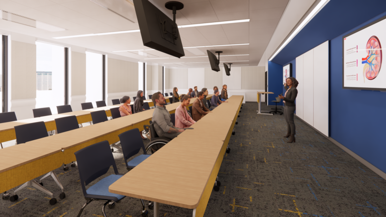 Renderings are subject to change. Rendering of a 50-capacity classroom.